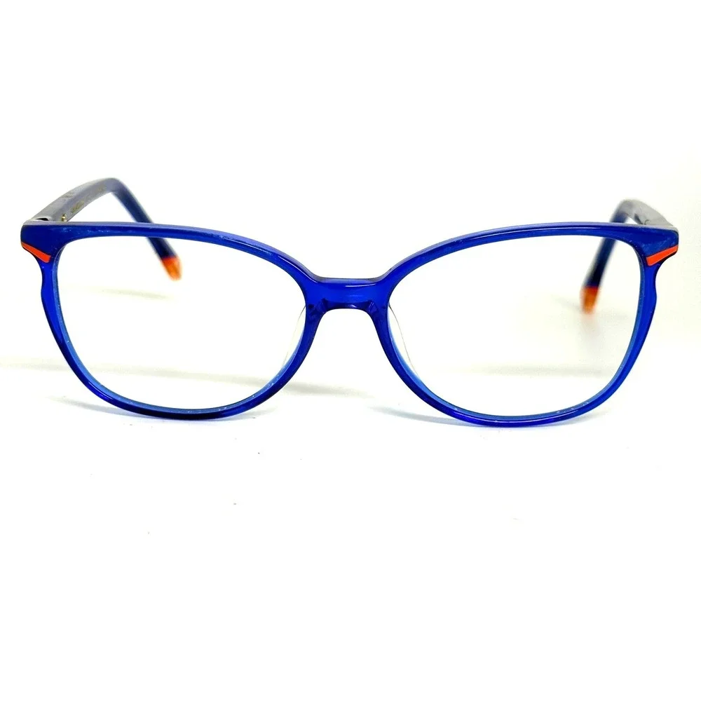 Etnia Barcelona Veracruz 22 BLCO Blue Orange Cat Eye Eyeglasses Frames 53-15-140